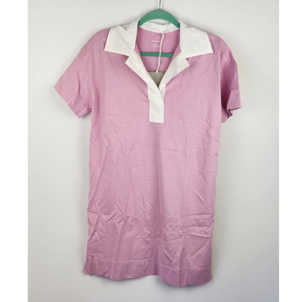 NWT Everlane Mauve Retro Oversized Short Sleeve Polo Dress sz S